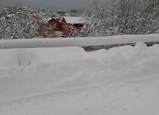 Як виглядає засніжений Трускавець з вокзалу (ВІДЕО)